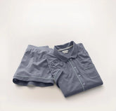Soft Knit Short Sleeve & Shorts Pajama Set Mineral