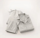 Signature Short Sleeve & Pants Pajama Set Pewter