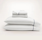 Signature Embellished Sheet Set White/Mineral Embroidered