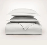 Percale Hemmed Duvet Set Mist