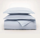 Percale Hemmed Duvet Set Hydrangea