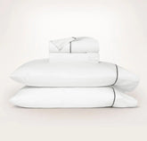 Signature Embellished Sheet Set White/Stone Embroidered