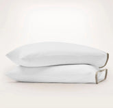 Percale Hemmed Pillowcase Set White/Oak Framed