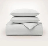 Waffle Duvet Set Sky Dobby Stripe