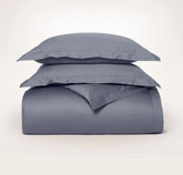 Percale Hemmed Duvet Set Mineral