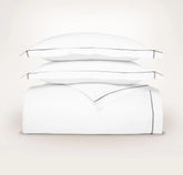 Signature Embellished Duvet Set White/Stone Embroidered