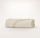 Heirloom Waffle Merino Bed Blanket Cream