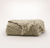 Cozy Bouclé Throw Blanket Heathered Oak