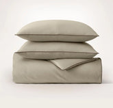 Signature Embellished Duvet Set Oak/Walnut Piped Edge