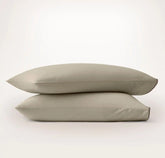 Signature Embellished Pillowcase Set Oak/Walnut Piped Edge