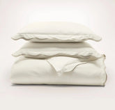 Signature Embellished Duvet Set Cream/Sand Curved Edge