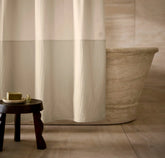 Ottoman Ribbed Shower Curtain Sand