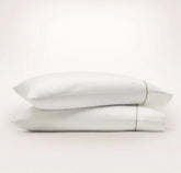 Signature Embellished Pillowcase Set White/Oak Embroidered