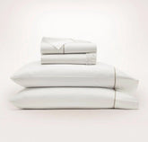 Signature Embellished Sheet Set White/Oak Embroidered