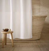 Ottoman Ribbed Shower Curtain White