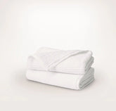 Turkish Ribbed Hand Towels (Pair) White