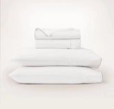 Signature Embellished Sheet Set White/Shore Piped Edge