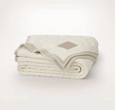 Basketweave Knit Throw Blanket Cream/Pewter/Sand