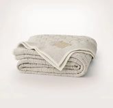 Basketweave Knit Throw Blanket Heathered Pewter/Cream