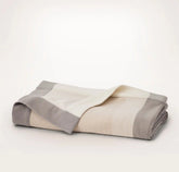 Fine Merino Wool Bed Blanket Cream/Pewter/Oak Trielle
