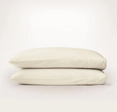 Percale Embellished Pillowcase Set Cream/Cream Piped Edge