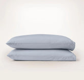 Percale Embellished Pillowcase Set Hydrangea/White Piped Edge