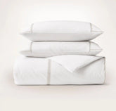 Percale Embellished Duvet Set White/Shore/Sand Sail Stitch