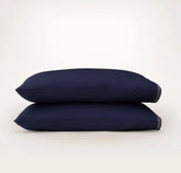 Percale Embellished Pillowcase Set Coastal Navy/White Sail Stitch