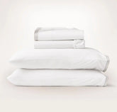Percale Embellished Sheet Set White/Shore/Sand Sail Stitch
