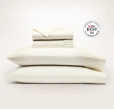 Percale Hemmed Sheet Set Cream