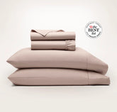 Percale Hemmed Sheet Set Dusty Rose