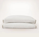 Percale Embellished Pillowcase Set White/Pewter/Oak Trielle