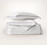 Signature Embellished Duvet Set White/Coastal Navy Embroidered