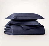 Signature Hemmed Duvet Set Coastal Navy