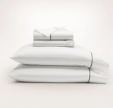 Signature Embellished Sheet Set White/Juniper Embroidered
