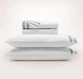 Signature Embellished Sheet Set White/Mineral Ladder Stitch