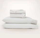 Signature Hemmed Sheet Set White/Oak Delicate Stripe