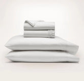 Signature Hemmed Sheet Set White/Pewter Delicate Stripe
