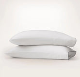 Signature Embellished Pillowcase Set White/Coastal Navy Piped Edge