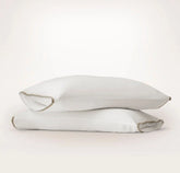 Signature Embellished Pillowcase Set White/Pewter/Oak Trielle