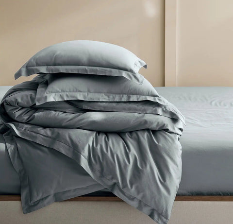 Signature Hemmed Duvet Set Bluestone