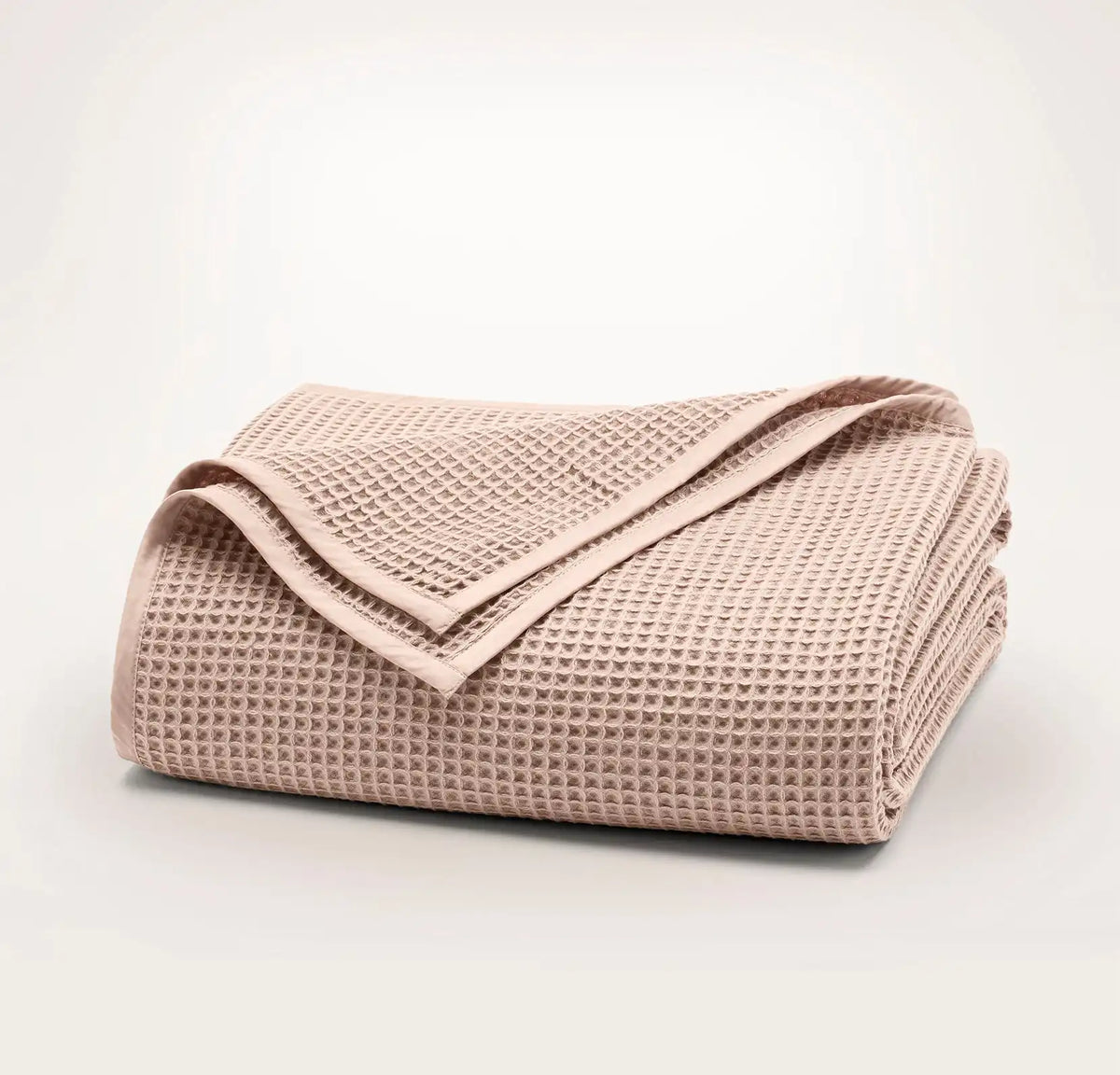 Waffle Bed Blanket Dusty Rose