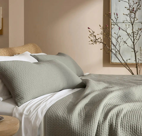 Signature Textured Stitch Quilted Sham Sageleaf
