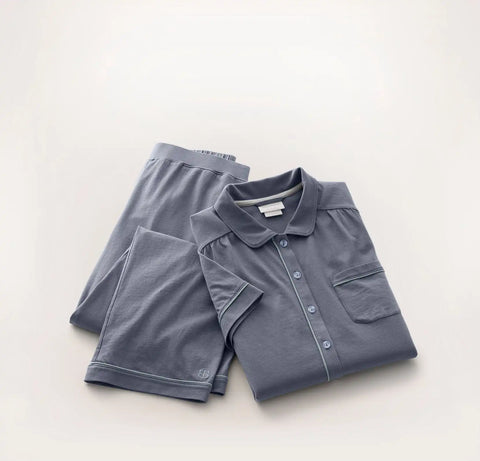 Soft Knit Short Sleeve & Pants Pajama Set Mineral