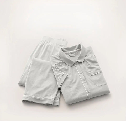 Soft Knit Short Sleeve & Pants Pajama Set Mist
