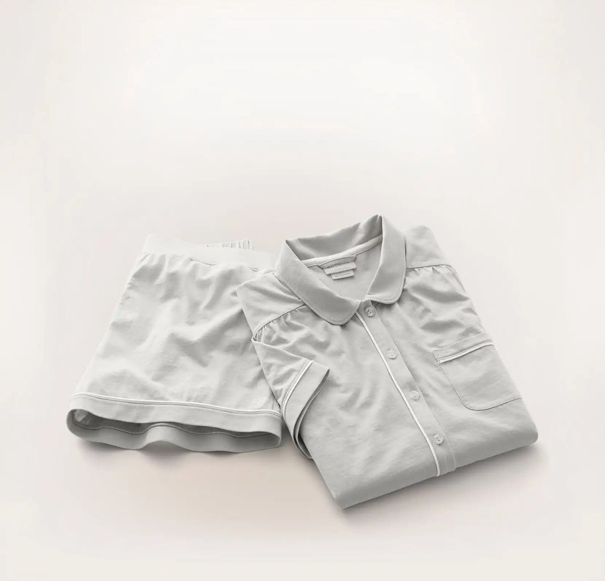 Soft Knit Short Sleeve & Shorts Pajama Set Mist