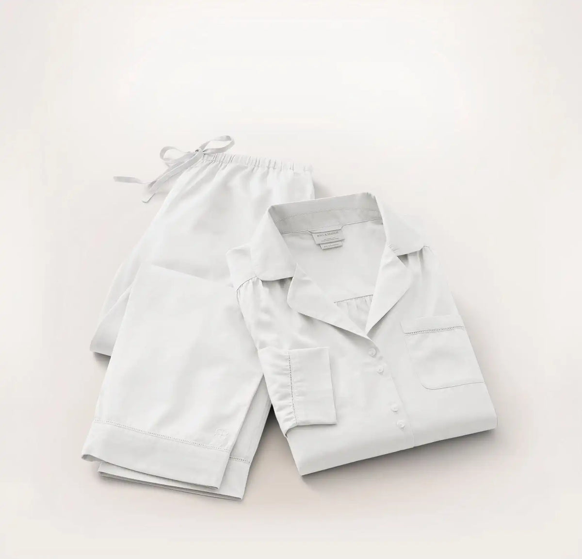 Signature Long Sleeve & Pants Pajama Set White
