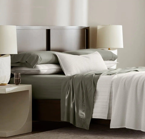 Percale Hemmed Pillowcase Set Juniper