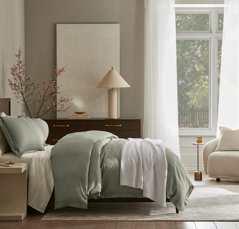Signature Hemmed Duvet Set Sageleaf
