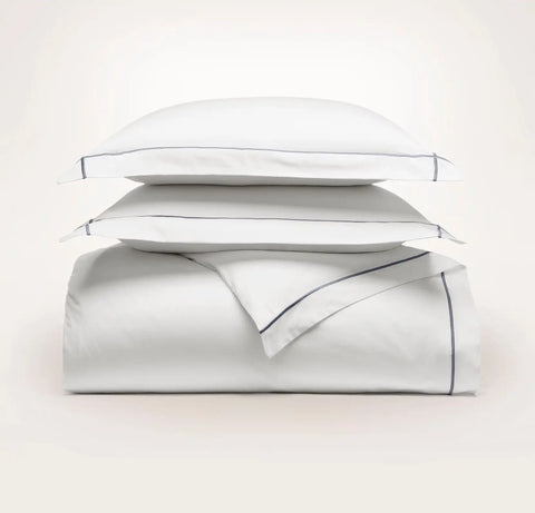Signature Embellished Duvet Set White/Mineral Embroidered